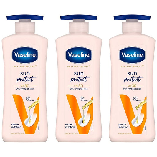 Vaseline Set of 3 Sun Protect SPF 30 Body Lotion with UVA + UVB PA+++ - 400ml Each