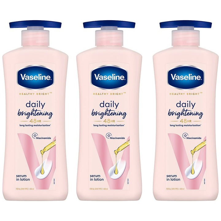 Vaseline Set of 3 Daily Brightening Body Lotion For Healthy & Glowing Skin - 400ml Each