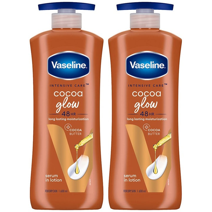 Vaseline Set of 2 Cocoa Glow Serum In Lotion with 100% Pure Cocoa - 600ml each