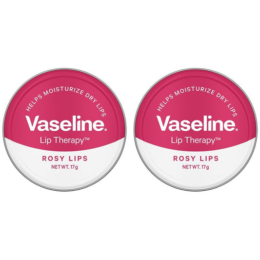 Vaseline Set of 2 Lip Therapy Tins For Moisturised & Soft Lips 17g each - Rosy Lips