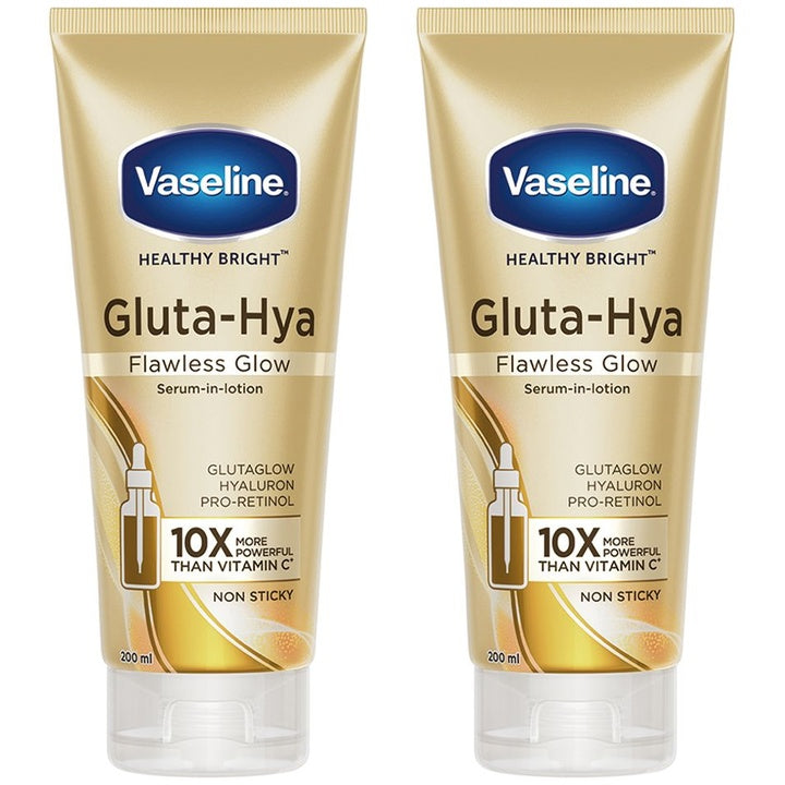 Vaseline Set of 2 Non-Sticky Gluta-Hya Flawless Glow Serum-in-Lotion - 200 ml