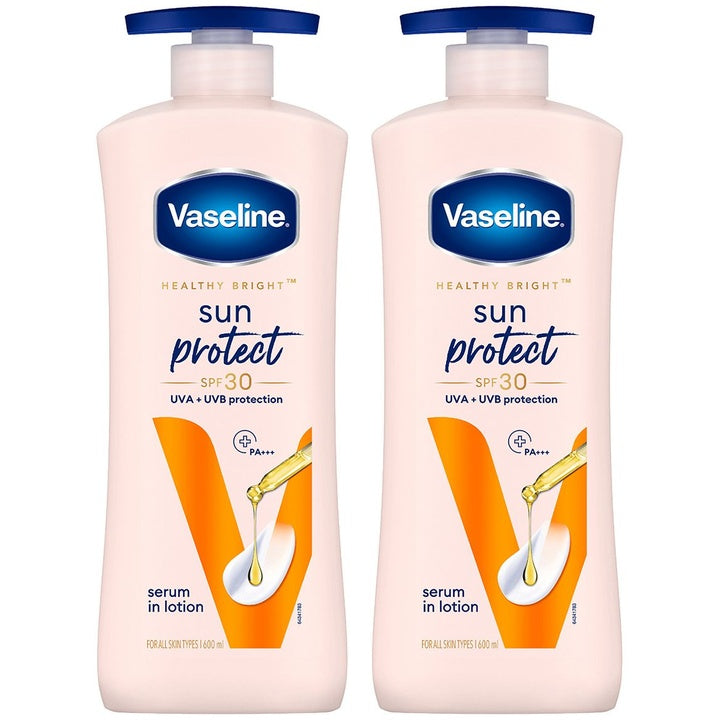 Vaseline Set Of 2 Sun Protect SPF 30 UVA + UVB Protection Body Lotion - 600ml Each