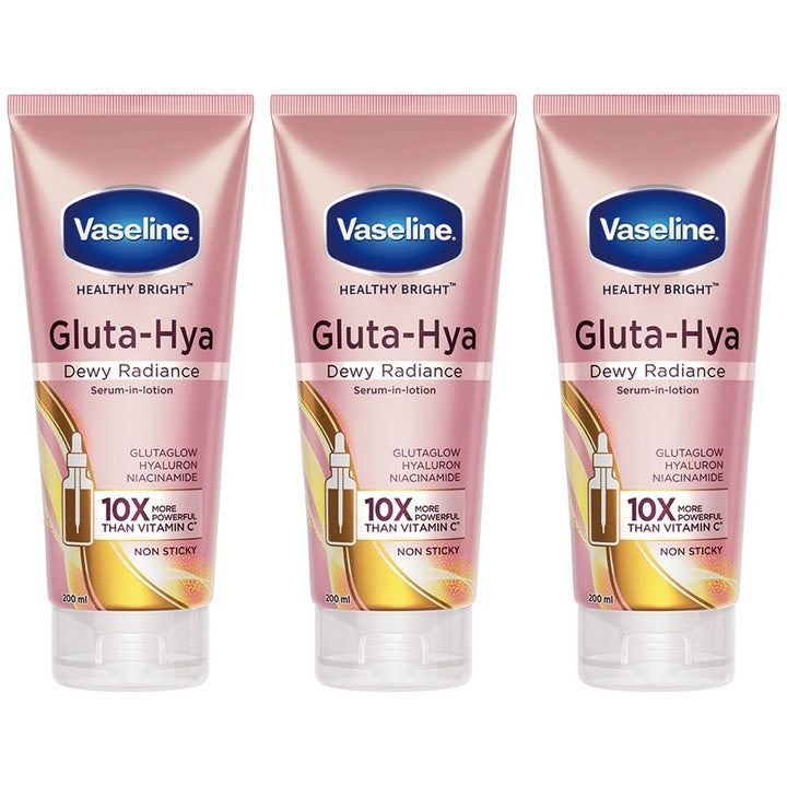 Vaseline Set of 3 Gluta-Hya Dewy Radiance Lotion with Glutathione - 200 ml each