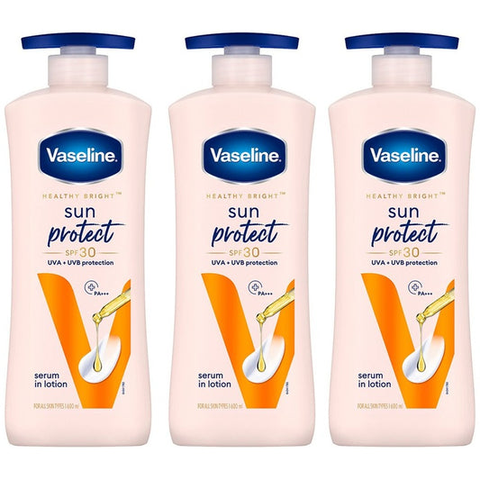 Vaseline Set Of 3 Sun Protect SPF 30 UVA + UVB Protection Body Lotion - 600ml Each