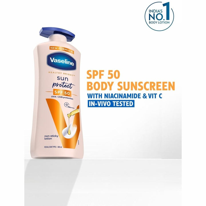 Vaseline Sun Protect SPF 50 PA++++ Lotion UVA + UVB Protection with Niacinamide - 400ml