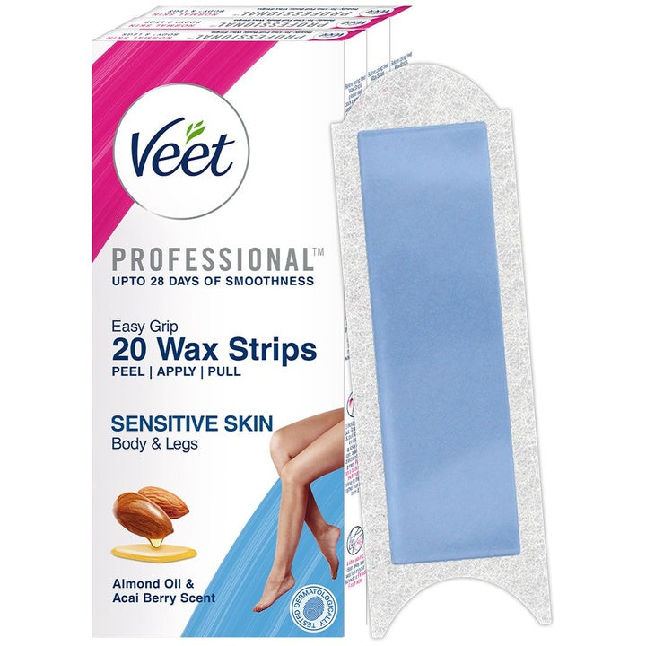 Veet Professional Set of 3 Waxing Strips for Sensitive Skin - 20 Strips