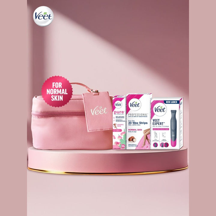 Veet 3-in-1 Normal Skin Hair Removal Kit With Vanity Pouch