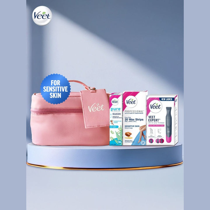 Veet 3-in-1 Sensitive Skin Hair Removal Kit With Vanity Pouch