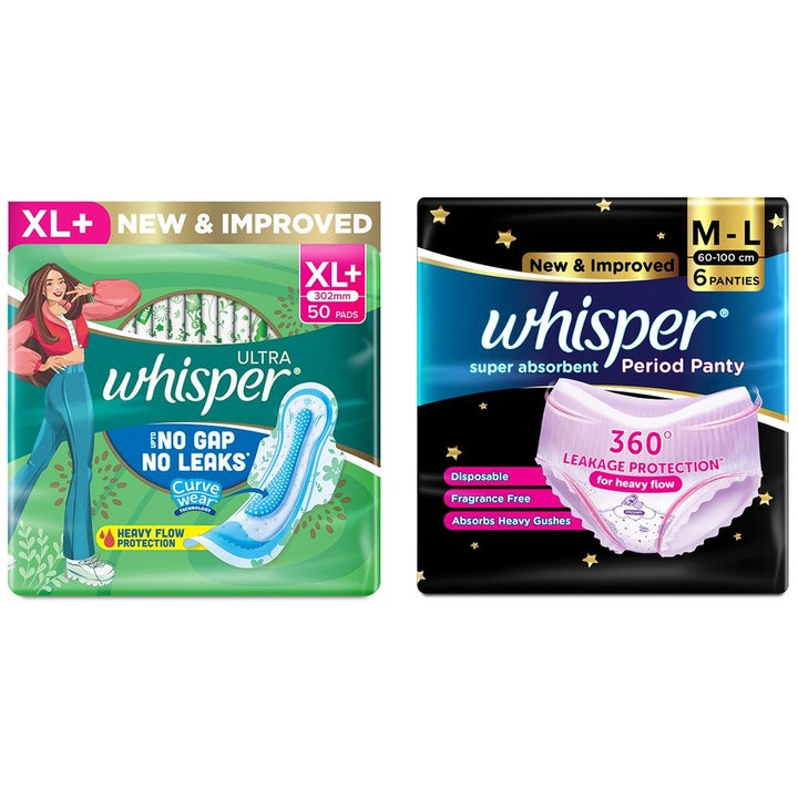 Whisper Sanitary Pads & Period Panties Combo