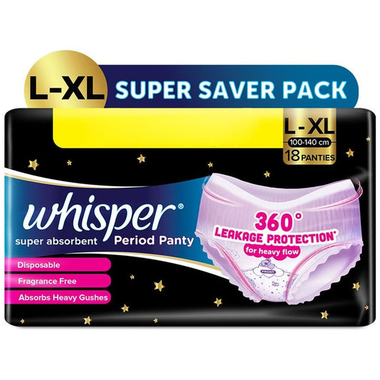 Whisper Super Absorbent Period Panty - 18 L-XL Pants