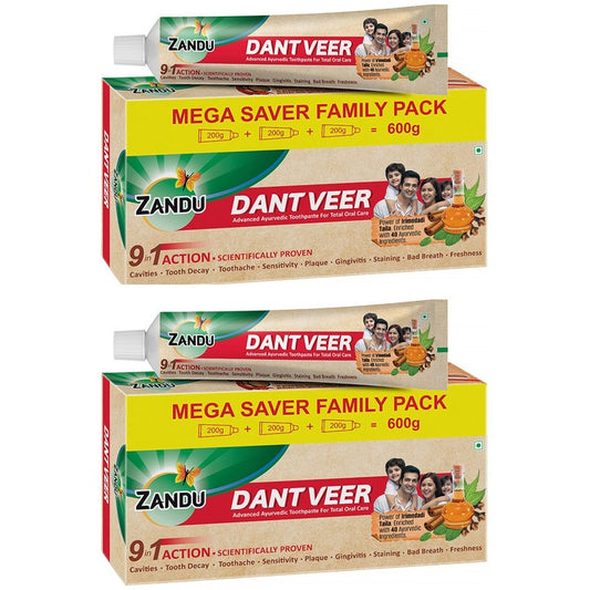 ZANDU Set of 6 Dant Veer Advanced Ayurvedic Toothpaste - 600 g
